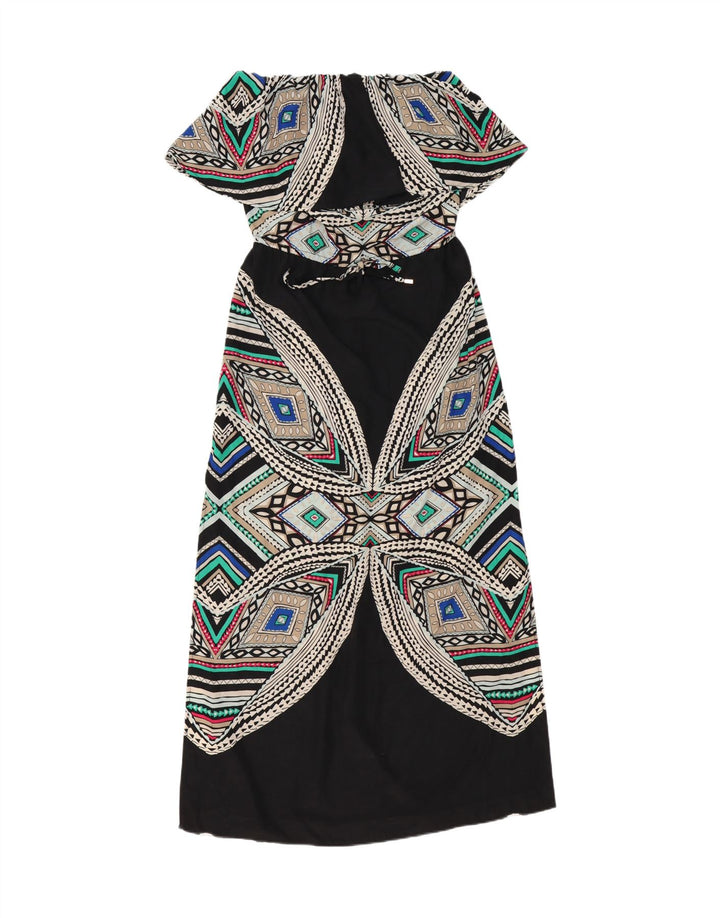 MOSSIMO Womens Off Shoulder Dress UK 6 XS Black Geometric Polyester Vintage Mossimo and Second-Hand Mossimo from Messina Hembry 