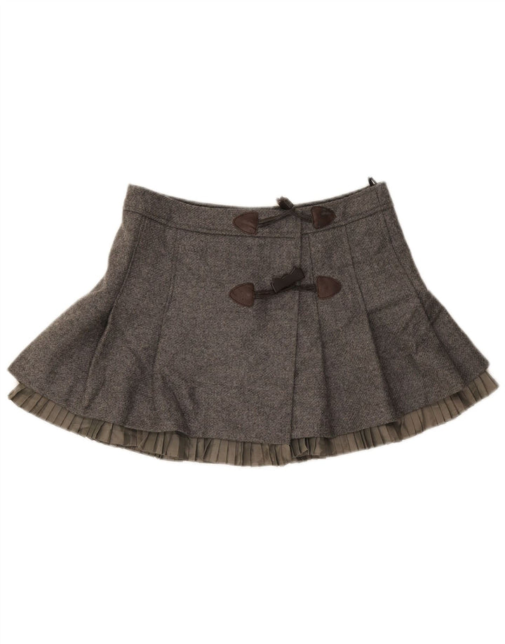 Valentino Womens Mini Wrap Skirt Medium W30 Grey Virgin Wool