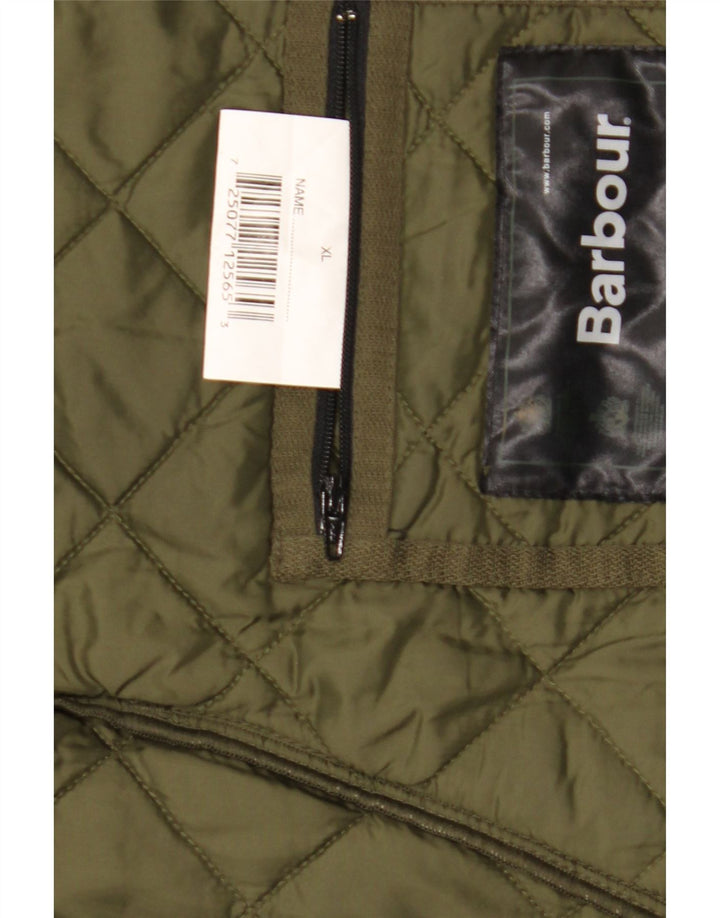 Barbour Mens Quilted Jacket UK 42 XL Green Polyester