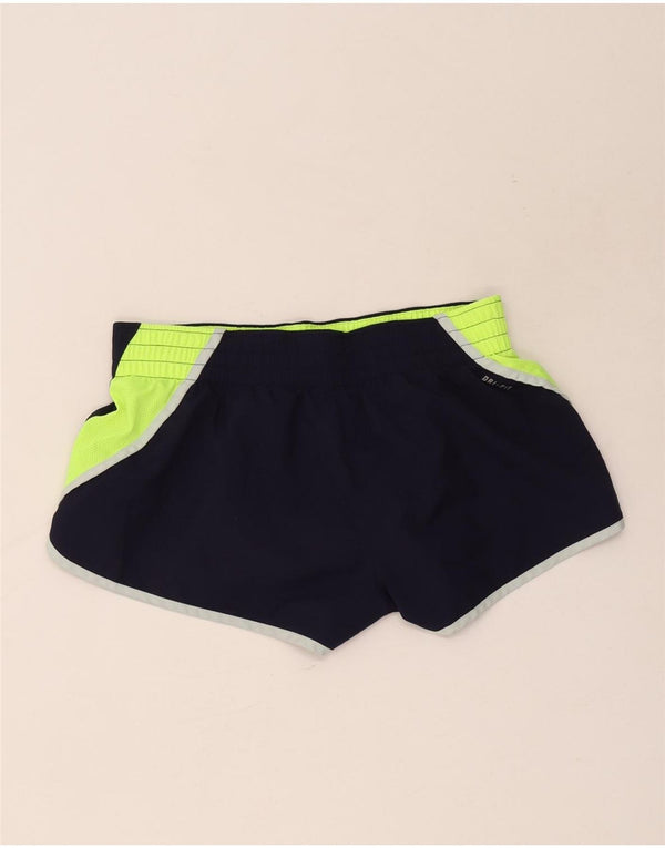 Nike Womens Dri Fit Loose Sport Shorts UK 14 Large Navy Blue Sports