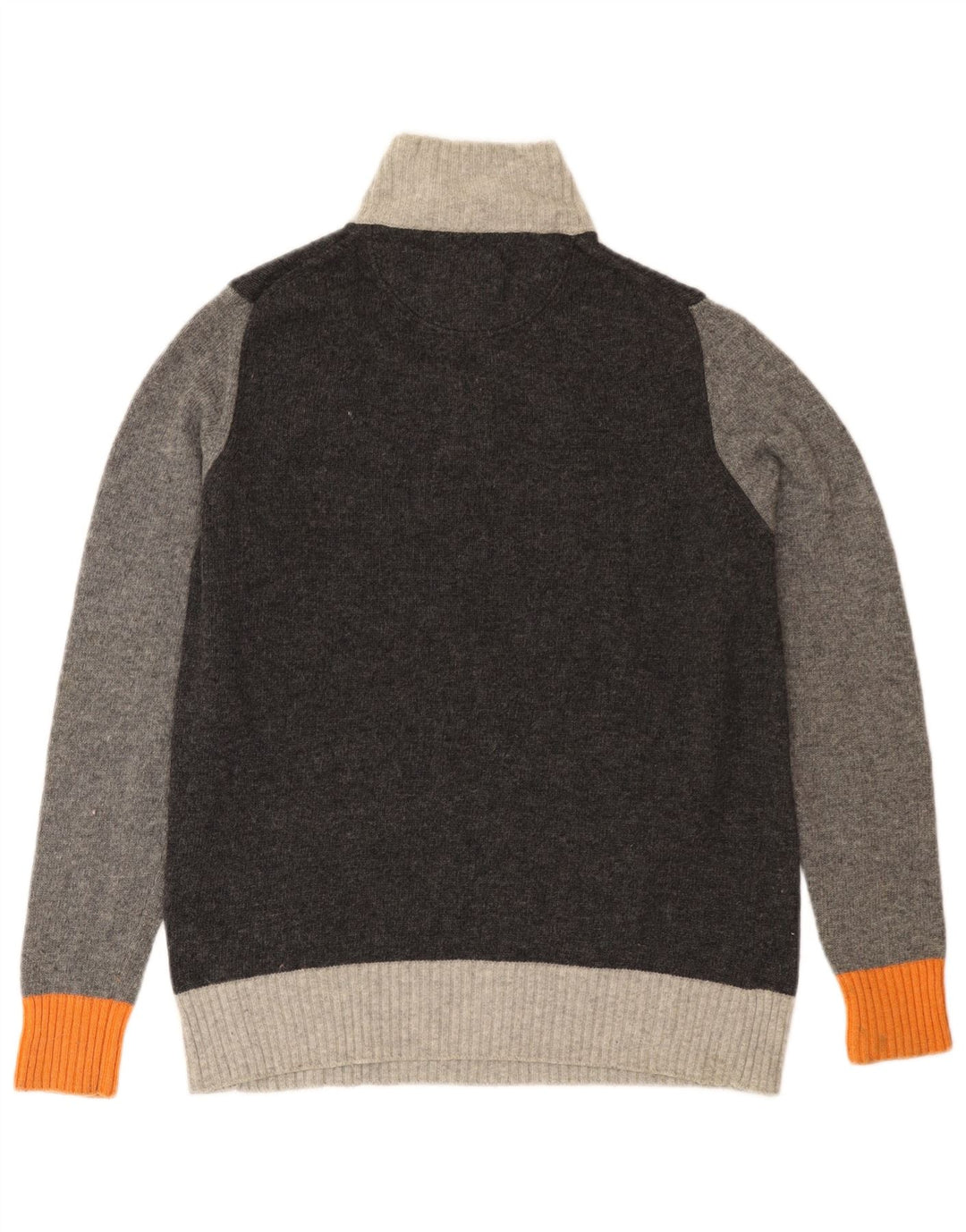 TRUSSARDI Herre sweater med lynlåshals mellemgrå Colourblock Uld