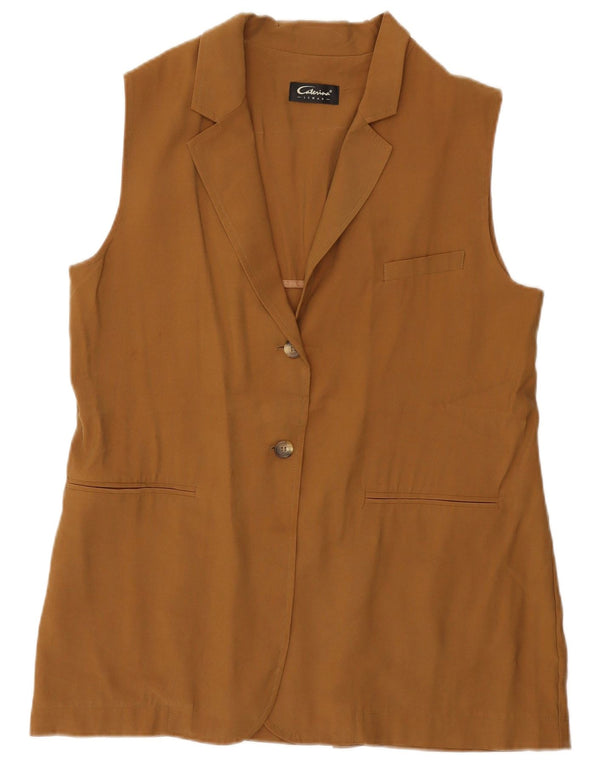 Caterina Dame 2-knaps ærmeløs blazerjakke IT 44 Medium Beige