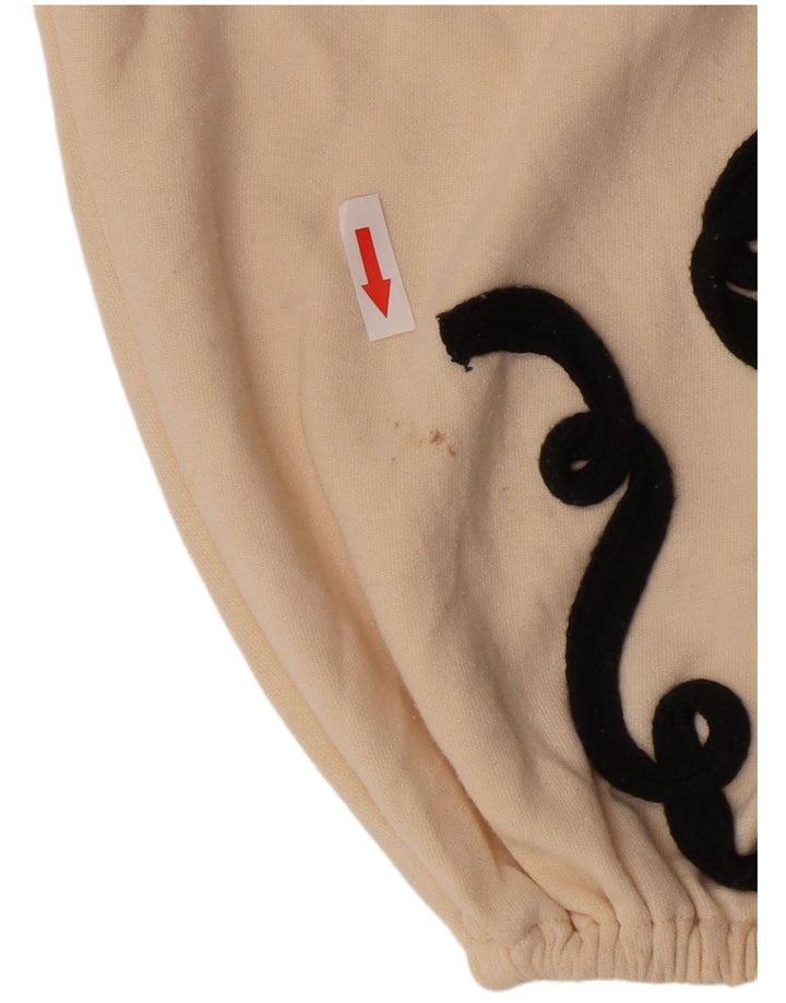 Zara Womens Crop Oversized Sweatshirt Jumper UK 10 Small Beige