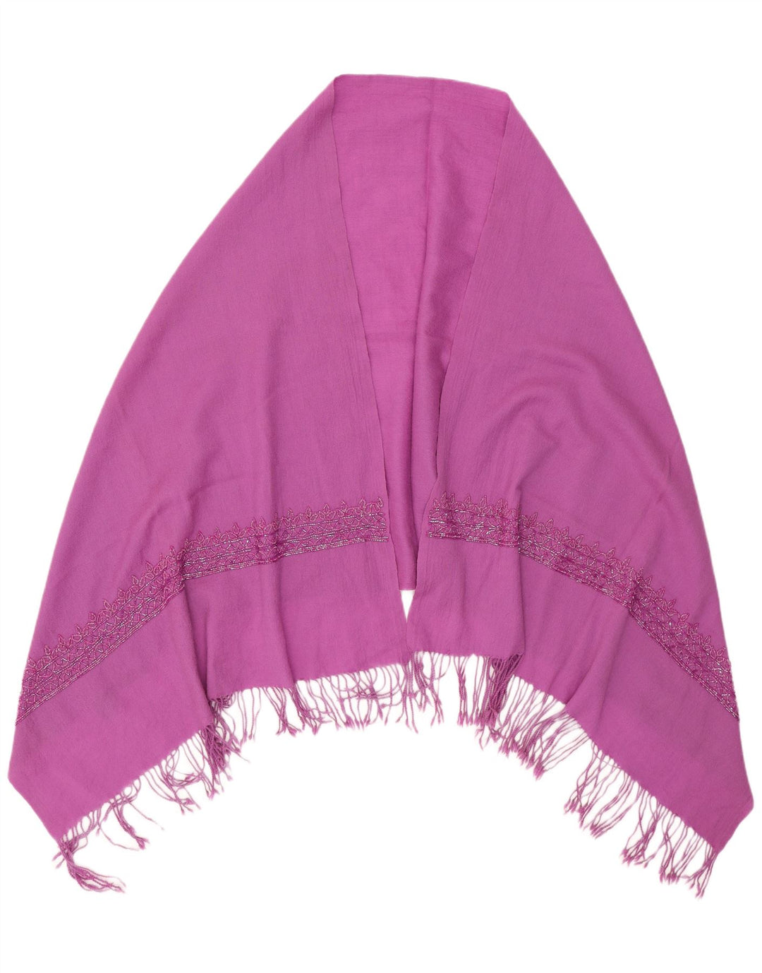 FRANGI Womens Pashmina Shawl One Size Purple Wool