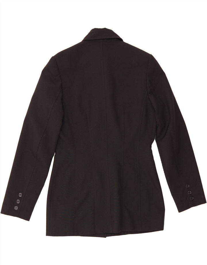 S.OLIVER Womens 6 Button Blazer Jacket UK 14 Medium Black Polyester Vintage S.Oliver and Second-Hand S.Oliver from Messina Hembry 