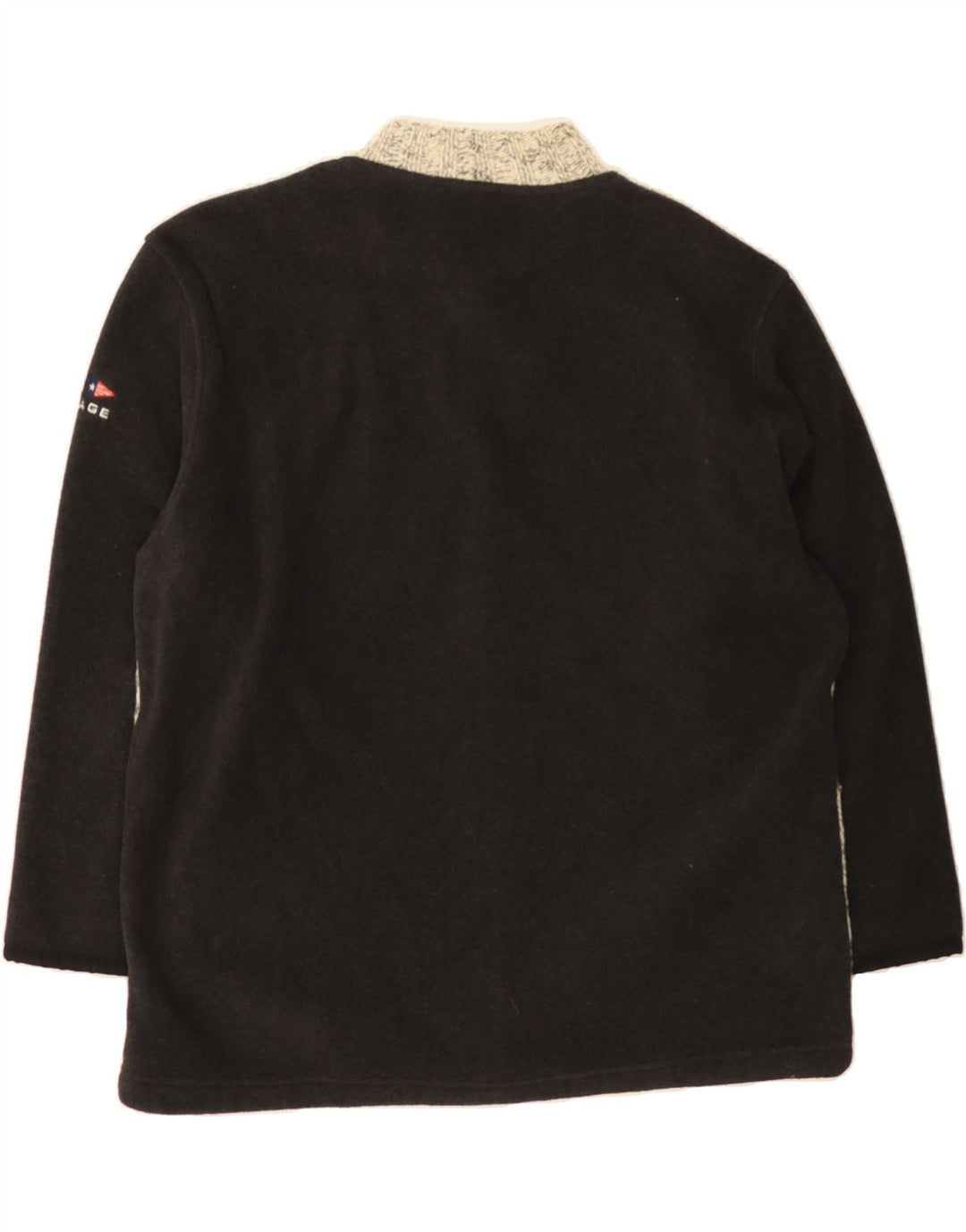 OUTRAGE Womens Oversized Cardigan Sweater UK 14 Medium Beige Colourblock Vintage Outrage and Second-Hand Outrage from Messina Hembry 
