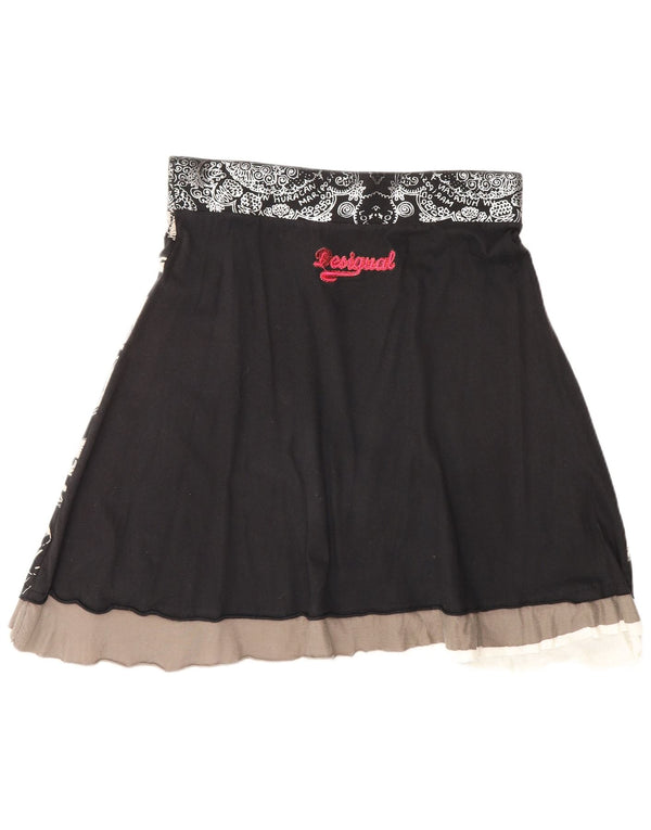 Desigual Gonna a trapezio grafica da donna media W30 nera geometrica