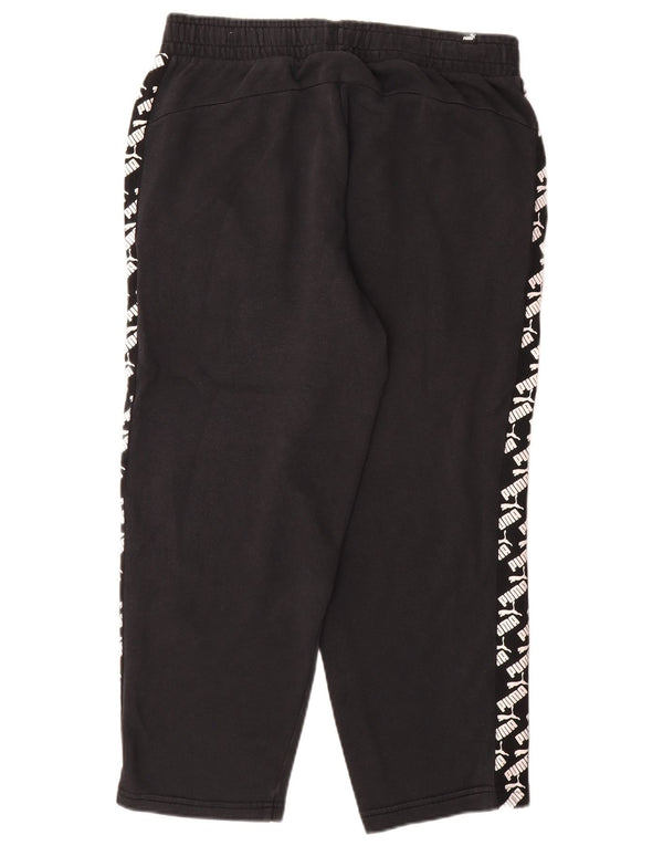 Puma Mens Graphic Crop Tracksuit Trousers Joggers Large Black