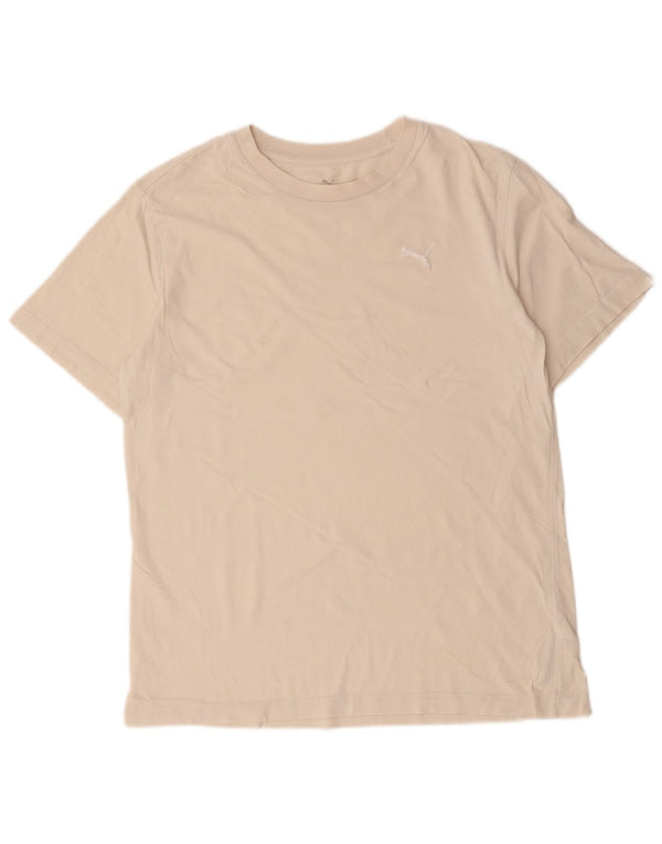 Puma Mens T-Shirt Top Medium Off White Cotton