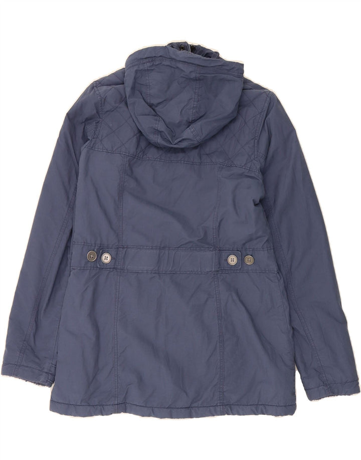 COLUMBIA Womens Hooded Windbreaker Jacket UK 14 Medium Navy Blue Vintage Columbia and Second-Hand Columbia from Messina Hembry 