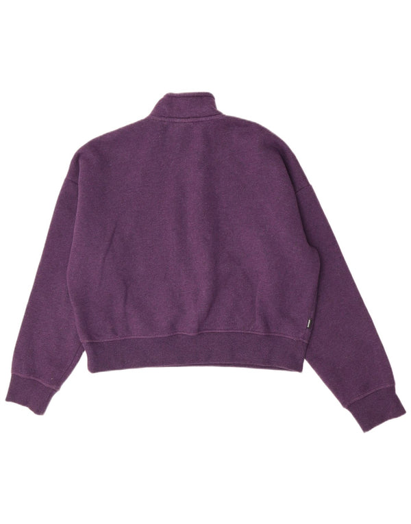 Superdry Damen Übergroßer Crop-Sweatshirt-Pullover UK 14 Large Lila