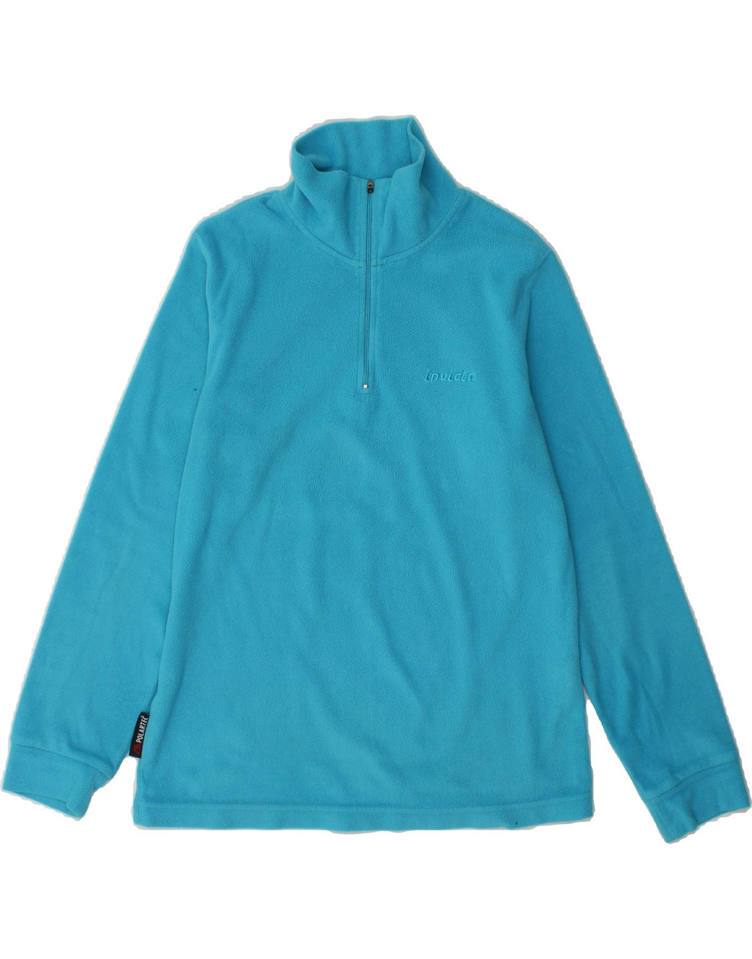 INVICTA Womens Zip Neck Fleece Jumper UK 12 Medium Blue Polyester Vintage Invicta and Second-Hand Invicta from Messina Hembry 