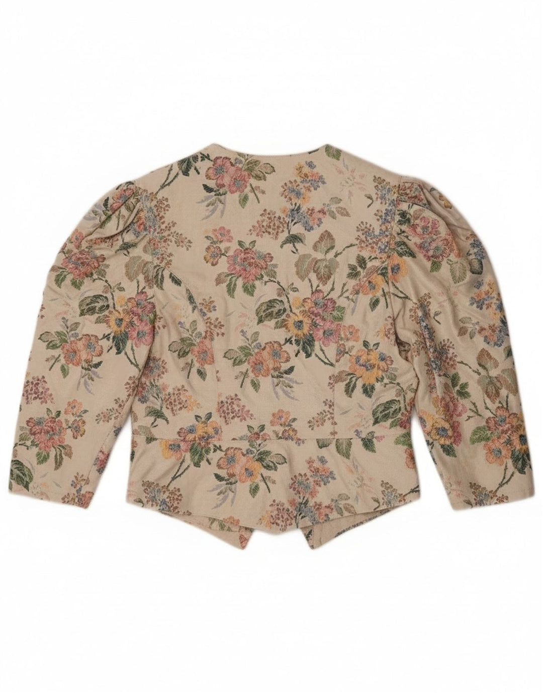 Eger Damen-Blazer mit 3/4-Ärmeln und 1 Knopf IT 42 Mittelbeige mit Blumenmuster