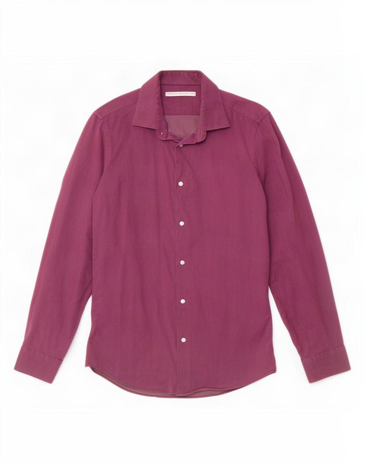 Camicia da uomo French Connection taglia 15 cotone maculato viola medio