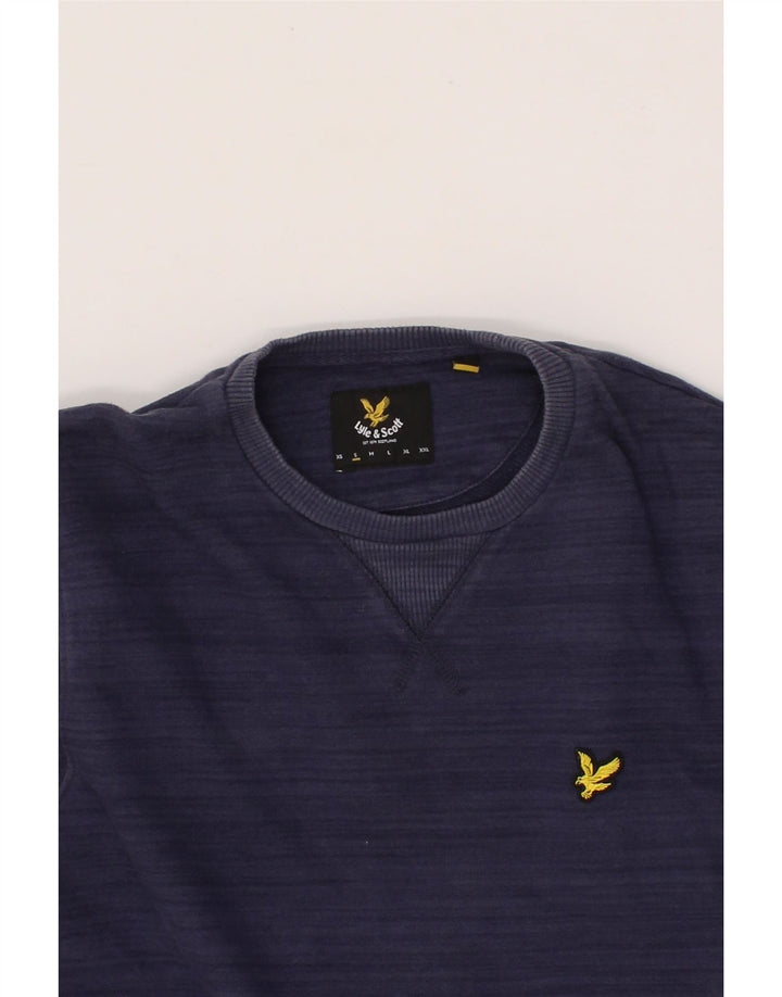 LYLE & SCOTT Mens Sweatshirt Jumper Small Navy Blue Cotton Vintage Lyle & Scott and Second-Hand Lyle & Scott from Messina Hembry 
