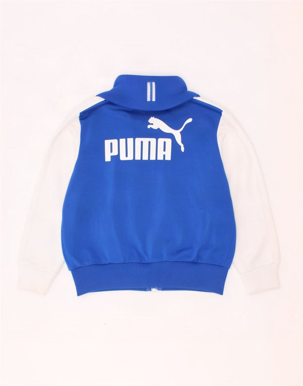 Puma Veste de survêtement graphique pour garçon 3-4 ans Bleu Colorblock Polyester