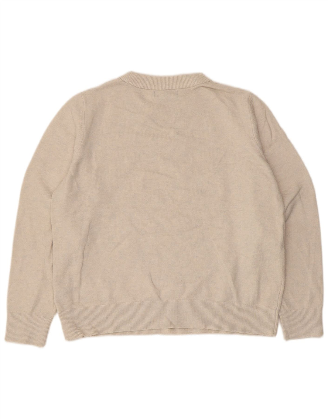 Marks & Spencer Womens Crew Neck Jumper Sweater UK 14 Medium Beige