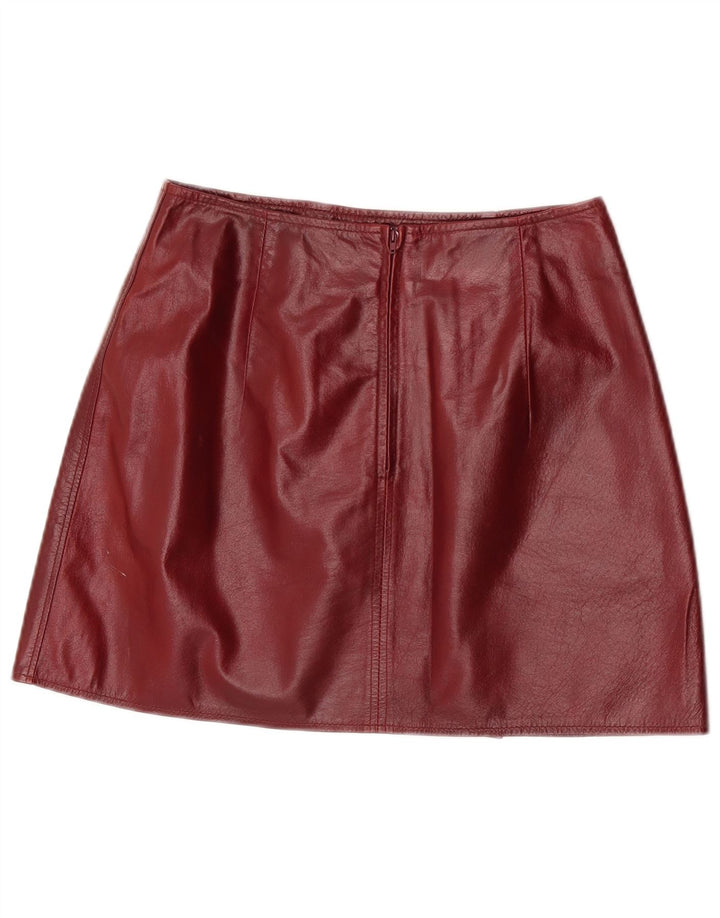 Conbipel Damen Mini-Lederrock IT 44 Medium W27 Kastanienbraunes Leder