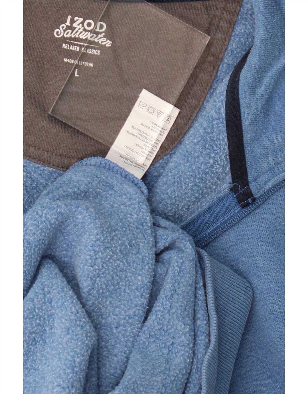 IZOD Mens Zip Neck Sweatshirt Jumper Large Blue Cotton Vintage Izod and Second-Hand Izod from Messina Hembry 