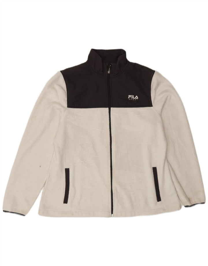 Fila Dame Fleecejakke UK 16 Large White Colourblock Polyester