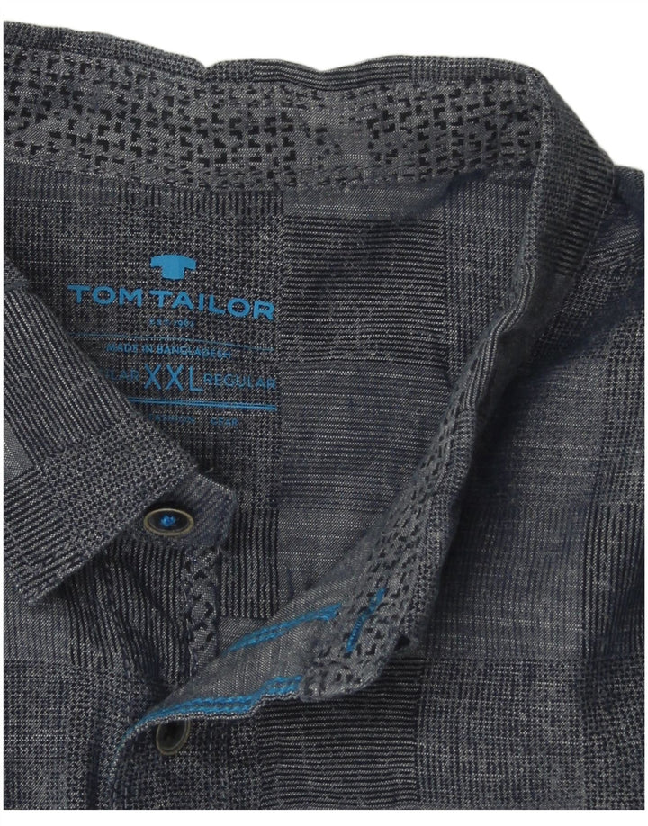 TOM TAILOR Camisa para hombre 2XL Azul marino Geométrico
