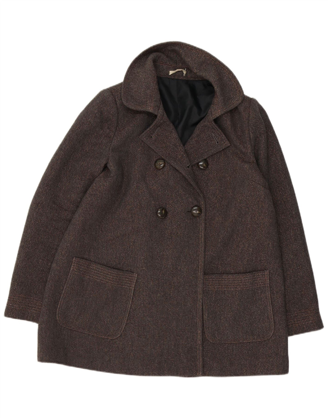 Vintage Womens Pea Coat UK 18 XL Brown