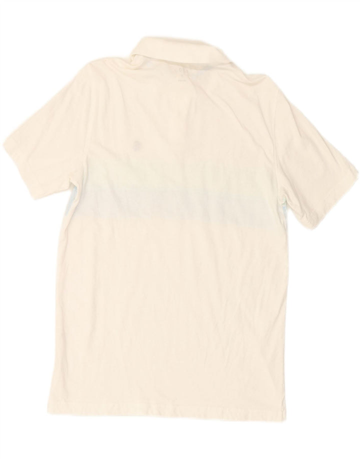 IZOD Mens Polo Shirt Small White Striped Cotton Vintage Izod and Second-Hand Izod from Messina Hembry 