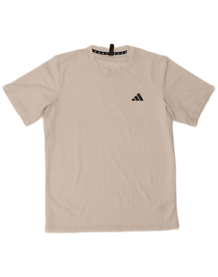 T-shirt Adidas Aeroready da uomo Top in poliestere bianco medio