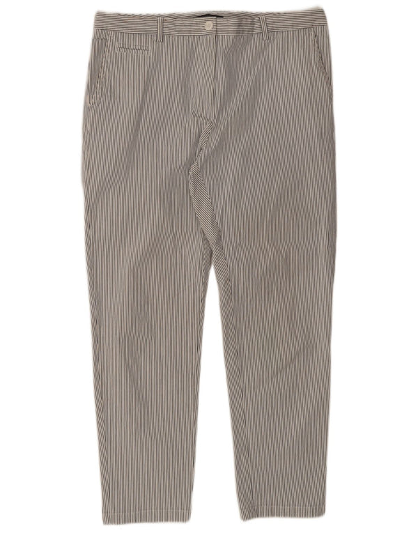 Marks & Spencer Womens Chino Trousers UK 16 Large W36 L28 White Striped