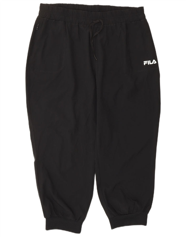 FILA Womens Tracksuit Trousers Joggers UK 16 Large Black Polyester
