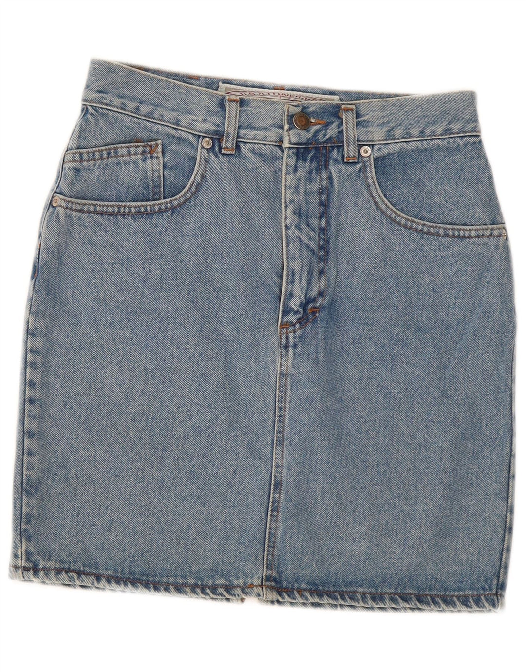 Mini saia jeans feminina Tavarner W30 algodão azul médio