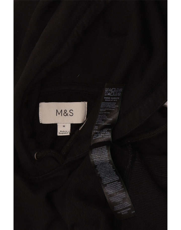 Marks & Spencer Mens Hoodie Jumper Medium Black Cotton