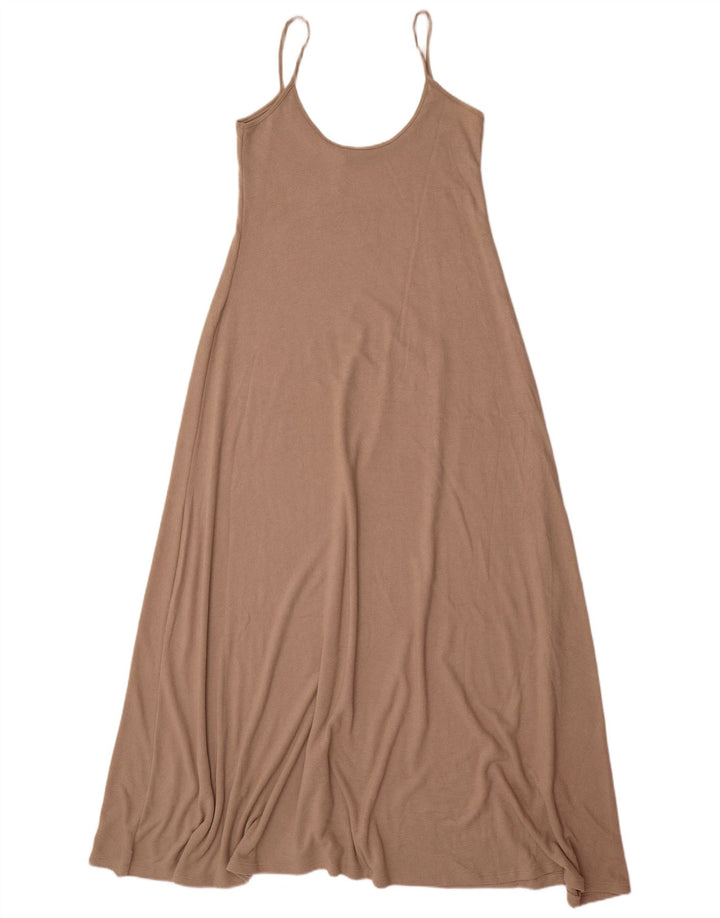 Zara Womens Maxi Sundress UK 12 Medium Beige Polyester