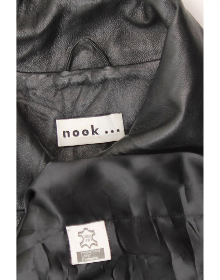 Vintage Womens Leather Jacket UK 18 XL Black Leather