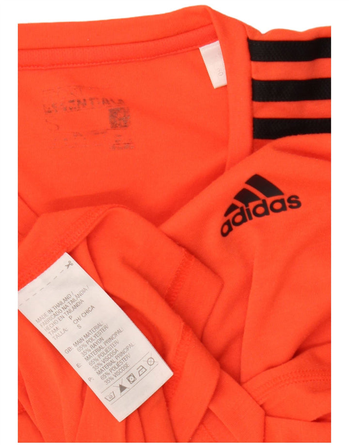 T-shirt Adidas Climalite da uomo piccola in poliestere arancione