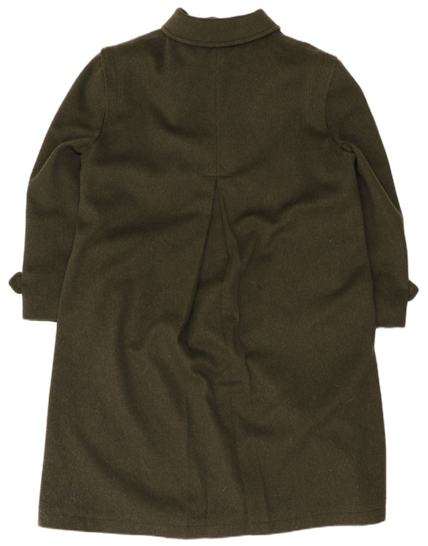 Loden Mens Loose Fit Overcoat EU 48 Medium Green Wool