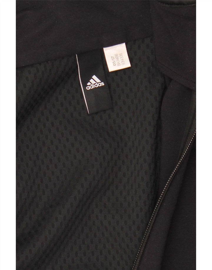 Adidas Womens Tracksuit Top Jacket UK 14 Medium Black