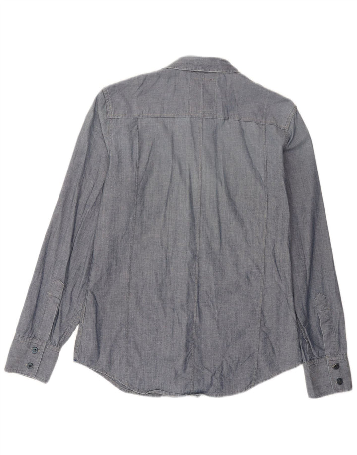 G-Star Mens 3301 Military Shirt Medium Blue Cotton