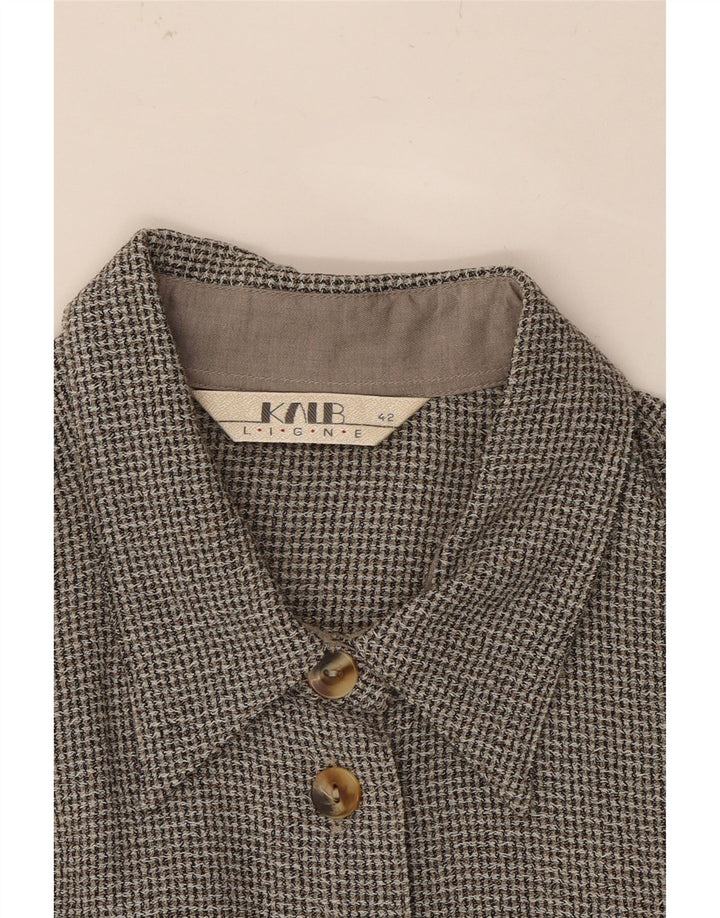 VINTAGE Womens Flannel Shirt EU 42 Large Grey Viscose Vintage Vintage and Second-Hand Vintage from Messina Hembry 