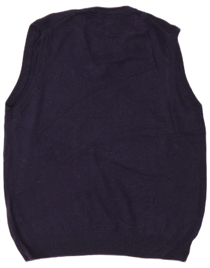 MARKS & SPENCER Camiseta sin mangas azul Harbor para hombre Lana azul marino mediana
