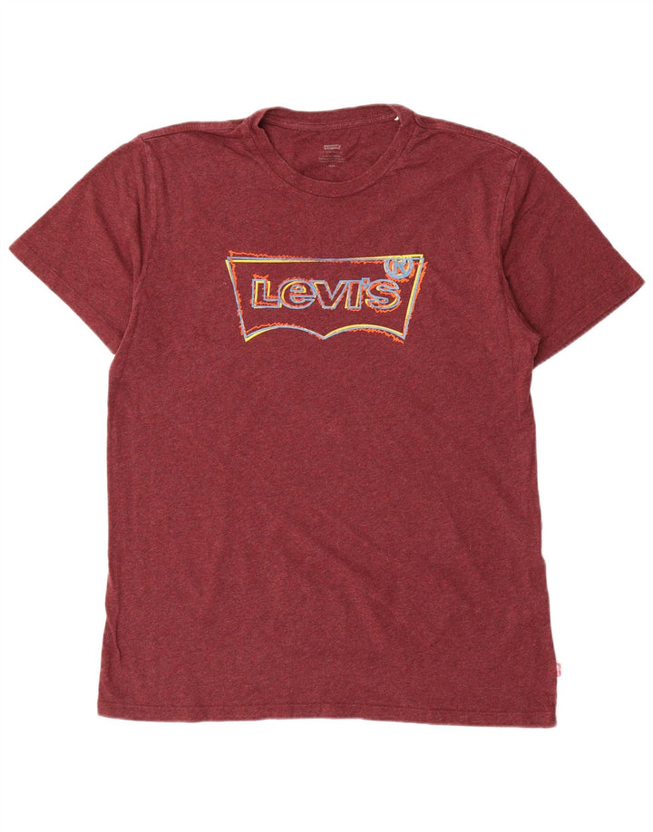 Levi's Tee-Shirt Graphique Homme Large Bordeaux Moucheté
