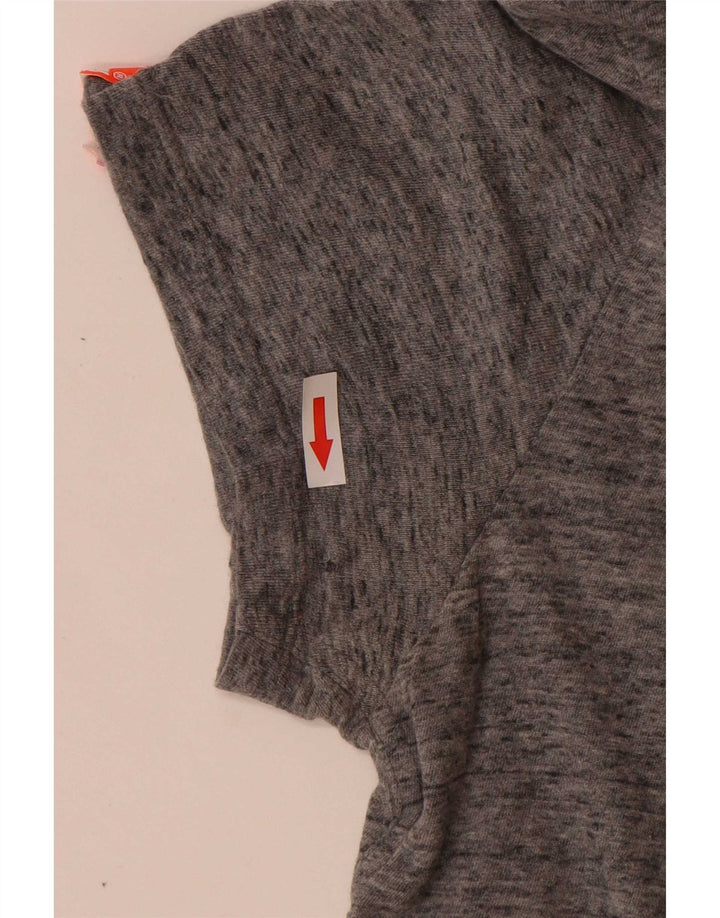 Superdry Mens T-Shirt Top Medium Grey Flecked Cotton