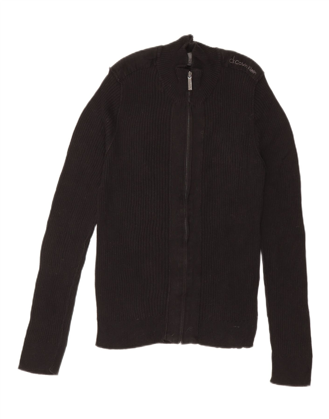 CALVIN KLEIN Mens Cardigan Sweater Large Black Cotton