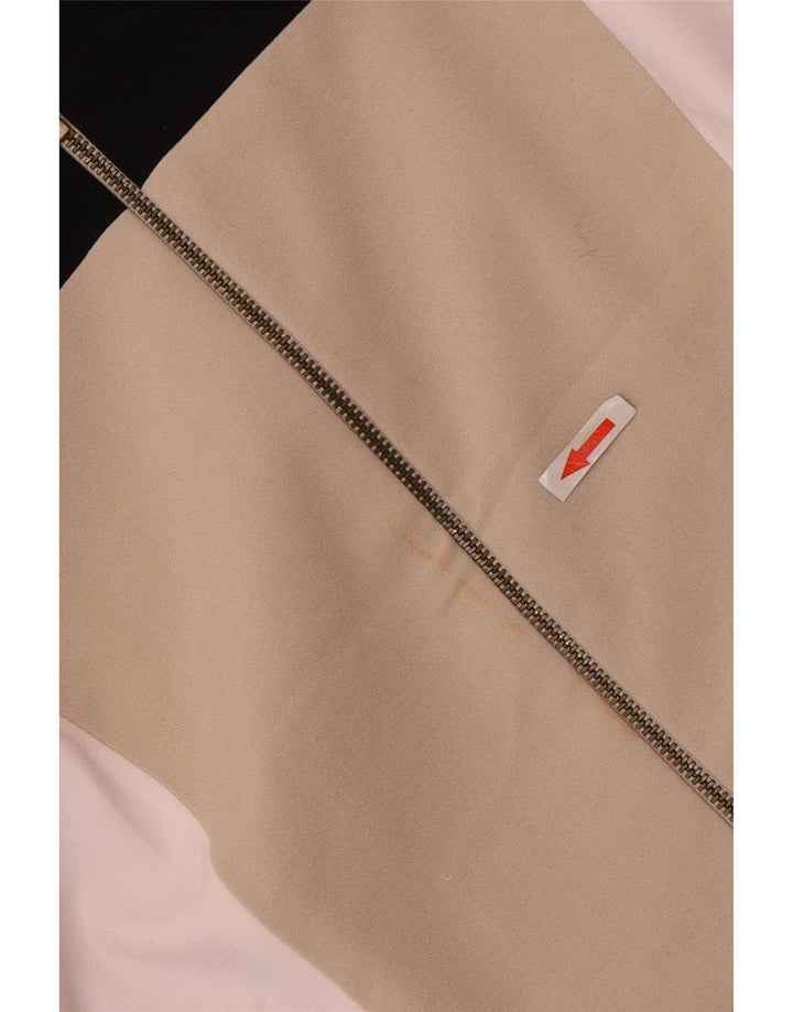 Marks & Spencer Womens Bomber Jacket UK 12 Medium Beige Colourblock
