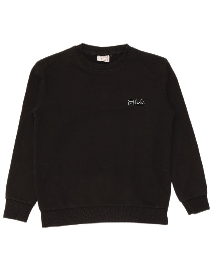 Fila Boys Sweatshirt Jumper 11-12 Years Black Cotton