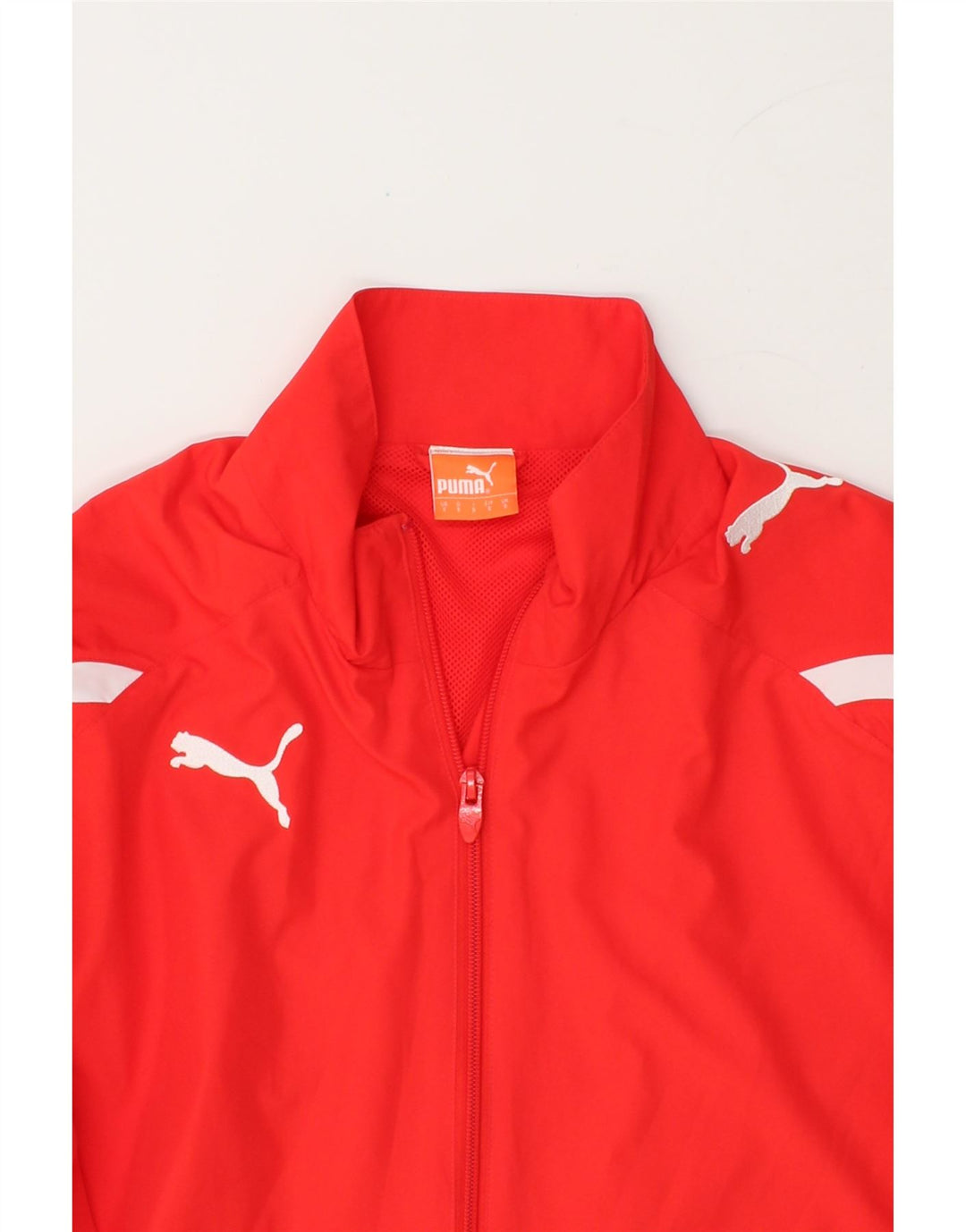 PUMA Mens Graphic Tracksuit Top Jacket Small Red Colourblock Polyester Vintage Puma and Second-Hand Puma from Messina Hembry 