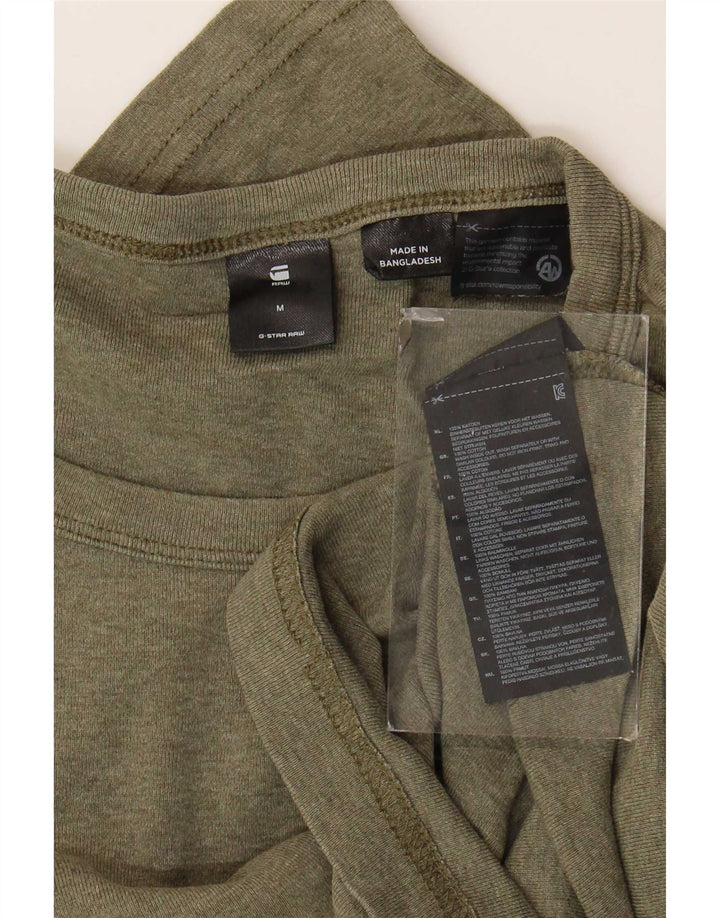 G-Star Mens Top Long Sleeve Medium Khaki Cotton