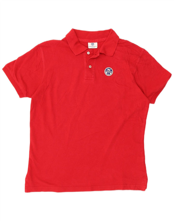 Polo da uomo North Sails in cotone rosso medio