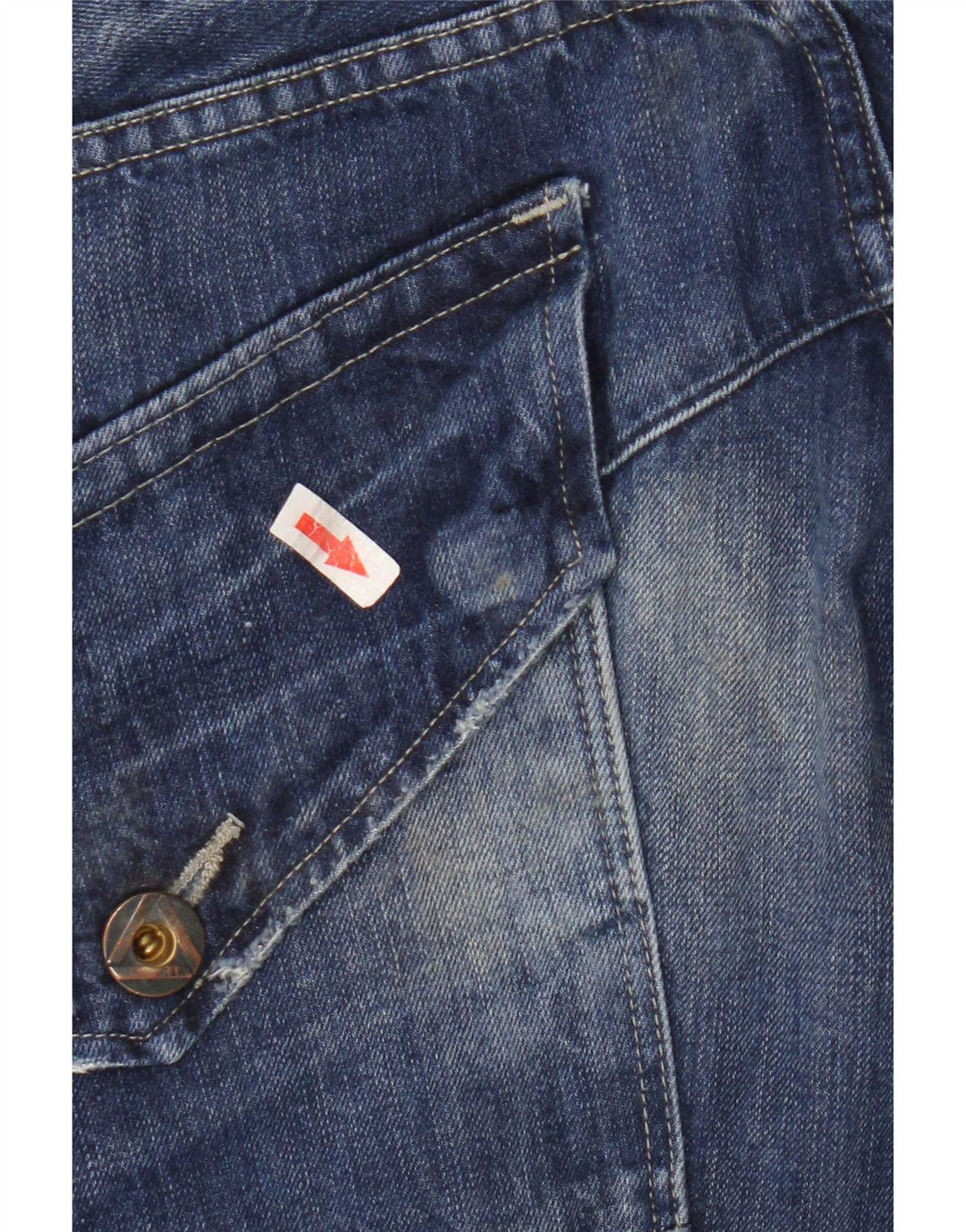 G-Star Mens Straight Jeans W36 L32 Blue Patchwork Cotton