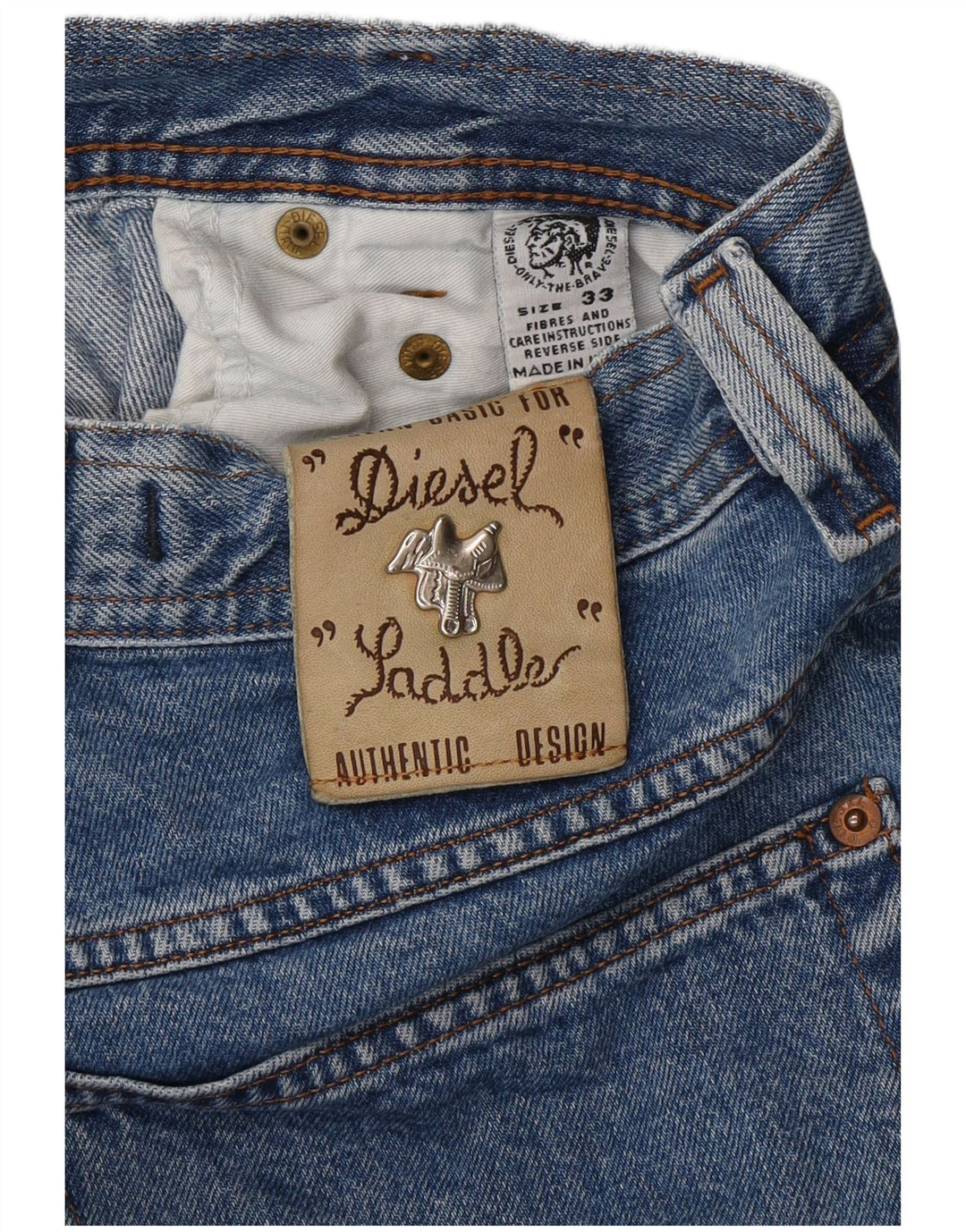 DIESEL Mens Straight Jeans W33 L34 Blue Classic